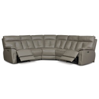 Coasta Power Reclining Leather Sectional - Available With Power Tilt Headrest | Power Lumbar