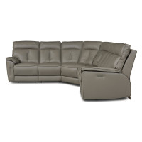 Coasta Power Reclining Leather Sectional - Available With Power Tilt Headrest | Power Lumbar