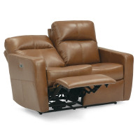 Camira Reclining Leather Sofa or Set with Power Tilt Headrest