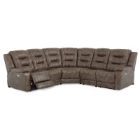 Lenna Power Reclining Leather Sectional - Available With Power Tilt Headrest | Power Lumbar