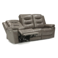 Lenna Power Reclining Leather Sofa or Set - Available With Power Tilt Headrest | Power Lumbar