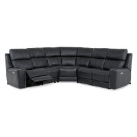 Tessa Bay Power Reclining Leather Sectional - Available With Power Tilt Headrest | Power Lumbar