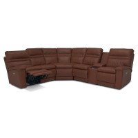 Tolia Power Reclining Leather Sectional - Available With Power Tilt Headrest | Power Lumbar