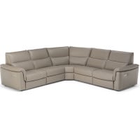 Natuzzi Editions C176 Amorevole Power Reclining Leather Sectional - Available With Power Tilt Headrest | Power Lumbar