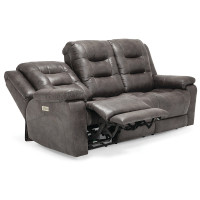 Lenna Power Reclining Leather Sofa or Set - Available With Power Tilt Headrest | Power Lumbar
