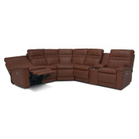 Tolia Power Reclining Leather Sectional - Available With Power Tilt Headrest | Power Lumbar