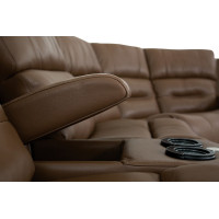 Adria Power Reclining Leather Sectional - Available With Power Tilt Headrest | Power Lumbar
