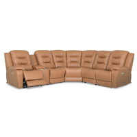 Lenna Power Reclining Leather Sectional - Available With Power Tilt Headrest | Power Lumbar