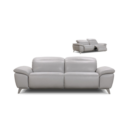 Liora Power Reclining Leather Sofa or Set with Manual Adjustable Headrest