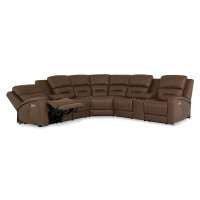 Adria Power Reclining Leather Sectional - Available With Power Tilt Headrest | Power Lumbar