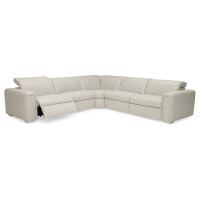 Elira Power Reclining Leather Sectional with Power Adjustable Headrest