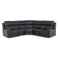 Tessa Bay Power Reclining Leather Sectional - Available With Power Tilt Headrest | Power Lumbar