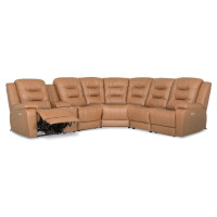 Lenna Power Reclining Leather Sectional - Available With Power Tilt Headrest | Power Lumbar