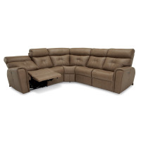 Marath Power Reclining Leather Sectional - Available With Power Tilt Headrest | Power Lumbar