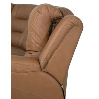 Lenna Power Reclining Leather Sectional - Available With Power Tilt Headrest | Power Lumbar