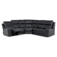 Tessa Bay Power Reclining Leather Sectional - Available With Power Tilt Headrest | Power Lumbar