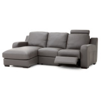 Salena Leather Power Reclining Sectional