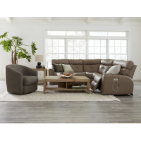Marath Power Reclining Leather Sectional - Available With Power Tilt Headrest | Power Lumbar