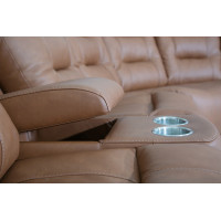 Lenna Power Reclining Leather Sectional - Available With Power Tilt Headrest | Power Lumbar
