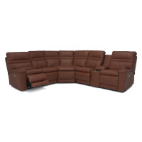 Tolia Power Reclining Leather Sectional - Available With Power Tilt Headrest | Power Lumbar