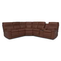 Tolia Power Reclining Leather Sectional - Available With Power Tilt Headrest | Power Lumbar