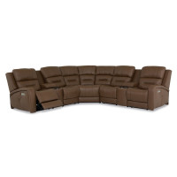 Adria Power Reclining Leather Sectional - Available With Power Tilt Headrest | Power Lumbar