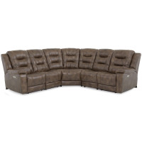 Lenna Power Reclining Leather Sectional - Available With Power Tilt Headrest | Power Lumbar