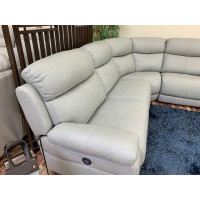 Pelia Power Reclining Leather Sectional With Power Headrest