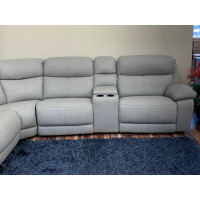 Pelia Power Reclining Leather Sectional With Power Headrest