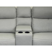 Pelia Power Reclining Leather Sectional With Power Headrest
