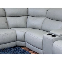 Pelia Power Reclining Leather Sectional With Power Headrest