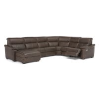 Natuzzi Editions C063 Potenza Power Reclining Leather Sectional - Available With Power Tilt Headrest | Power Lumbar