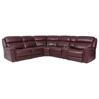 Grella Power Reclining Leather Sectional With Power Tilt Headrest