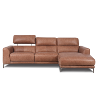 Lorra Power Reclining Leather Sectional With Power Adjustable Headrest