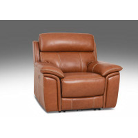 Arlan Power Reclining Leather Sofa or Set With Power Tilt Headrest Contrast Stitch