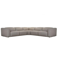 Axra Power Reclining Leather Sectional With Power Headrest