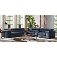 Natuzzi Editions B817 Solare Power Reclining Leather Sectional | Adjustable Headrest