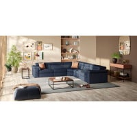 Natuzzi Editions B817 Solare Power Reclining Leather Sectional | Adjustable Headrest