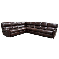 Barrow Cove Reclining Leather Sectional - Available with Power Recline | Power Lumbar
