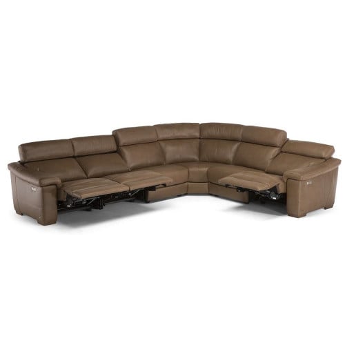 Natuzzi Editions C115 Giulivo Power Reclining Leather Sectional | Adjustable Headrest