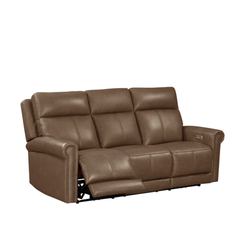 Flexsteel Alexander Power Reclining Leather Sofa or Set - With Power Tilt Headrest | Power Lumbar