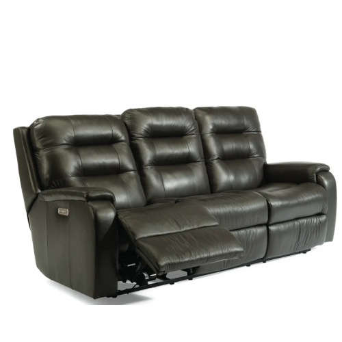 Flexsteel Arlo Power Reclining Leather Sofa or Set With Power Tilt Headrest
