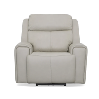 Flexsteel Barnett Power Reclining Leather Sofa or Set - With Power Tilt Headrest | Power Lumbar
