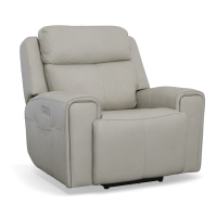 Flexsteel Barnett Power Reclining Leather Sofa or Set - With Power Tilt Headrest | Power Lumbar