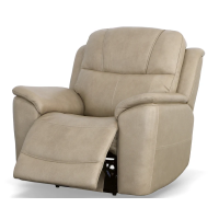 Flexsteel Crew Power Reclining Leather Sofa or Set - With Power Tilt Headrest | Power Lumbar