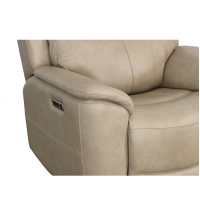 Flexsteel Crew Power Reclining Leather Sofa or Set - With Power Tilt Headrest | Power Lumbar