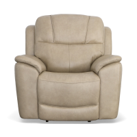 Flexsteel Crew Power Reclining Leather Sofa or Set - With Power Tilt Headrest | Power Lumbar