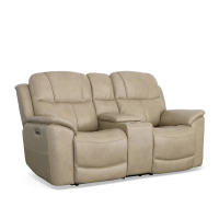 Flexsteel Crew Power Reclining Leather Sofa or Set - With Power Tilt Headrest | Power Lumbar
