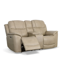 Flexsteel Crew Power Reclining Leather Sofa or Set - With Power Tilt Headrest | Power Lumbar