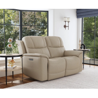 Flexsteel Crew Power Reclining Leather Sofa or Set - With Power Tilt Headrest | Power Lumbar